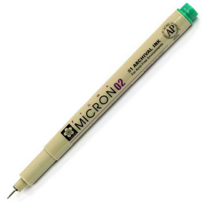 Ручка капиллярная "Pigma Micron" 0.3мм, Зеленый sela